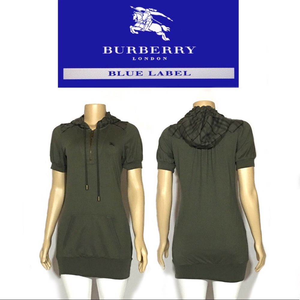 Unique BURBERRY Tunic Dress Sweater Olive Green